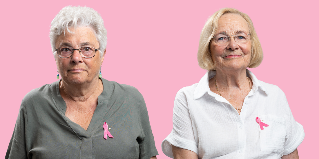 Gunilla och Harriet_rosa bakgrund