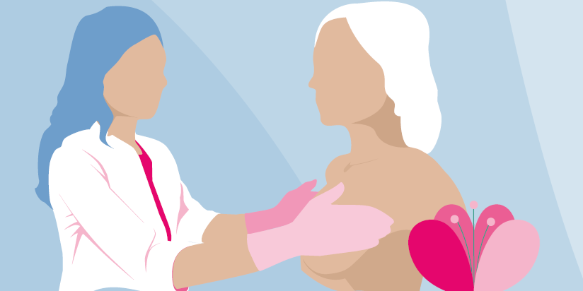 illustration läkare undersöker kvinna